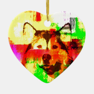 Siberian husky Hund Art Julgransprydnad Keramik