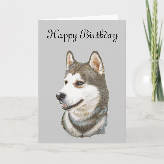 Siberian husky Hund Art Kort (Framsida)