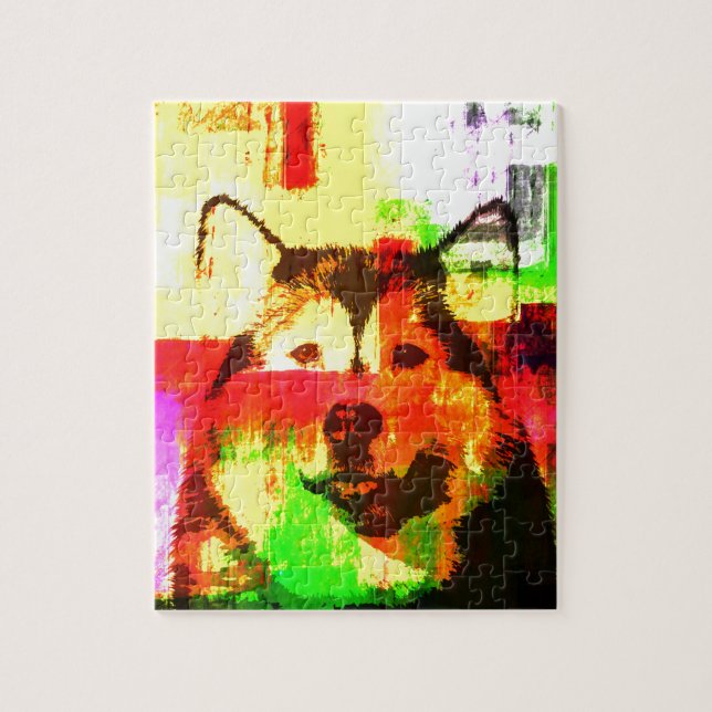 Siberian husky Hund Art Pussel (Vertikal)