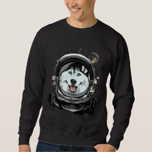 Siberian husky Hund Astronaut Space Exploration As Lång Ärmad Tröja