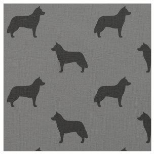 Siberian husky Hund aveln Silhouettes Patterned Tyg