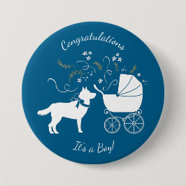 Siberian husky Hund Baby Shower Knapp
