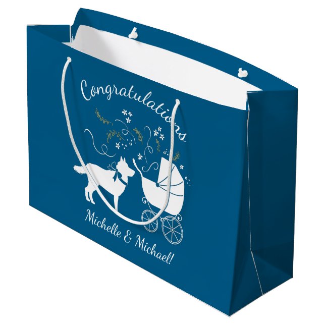 Siberian husky Hund Baby Shower Puppy Blue Boy (Baksidan Vinklad)