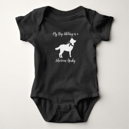 Siberian husky Hund Baby Shower Puppy Grått T Shirt