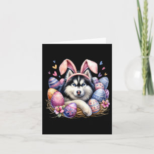 Siberian husky Hund Bunny Öron Påsk Kort
