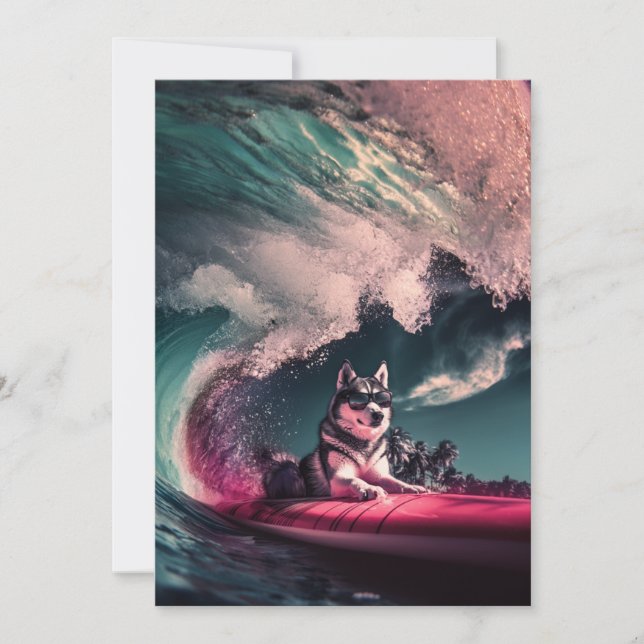Siberian husky Hund Dag för sommarhälsningskort Tack Kort (Framsida)