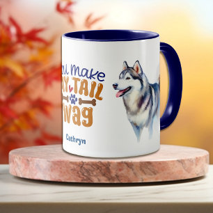 Siberian husky Hund du gör min Svan-påse Mugg