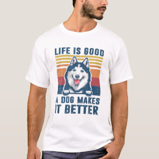 Siberian husky Hund ger Rolig hund Manar Wom Pappa T Shirt