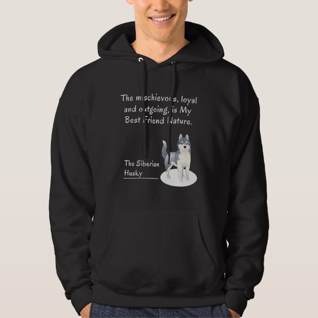 Siberian husky Hund Hoodie (Framsida)