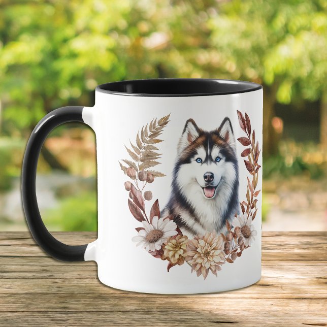 Siberian husky Hund höstas Mugg (Skapare uppladdad)