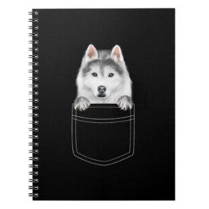 Siberian husky Hund i Pocket  Rolig hund Älskare-g Anteckningsbok