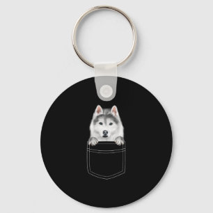 Siberian husky Hund i Pocket Rolig hund Älskare-g Nyckelring