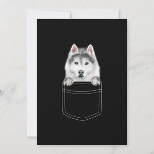 Siberian husky Hund i Pocket Rolig hund Älskare-g Tack Kort