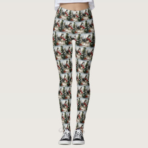 Siberian Husky Hund i Snö Jul Leggings