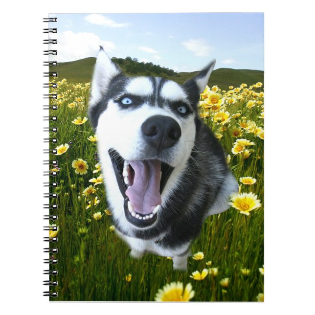 Siberian husky Hund i Wildblommes anteckningsbok (Framsidan)