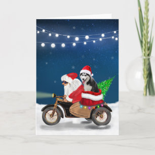 Siberian Husky Hund Jul Tomte Kort