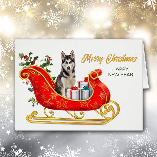 Siberian husky Hund-julkort - Helgdag Hälsningskort