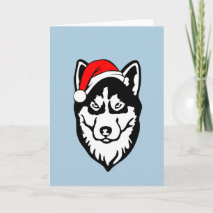 Siberian husky Hund jultomten Hat Helgkort