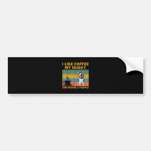Siberian husky Hund   Kaffe Älskare Quote Gift Bildekal