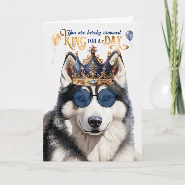 Siberian husky Hund Kung för daglig födelsedag Kort (Framsida)