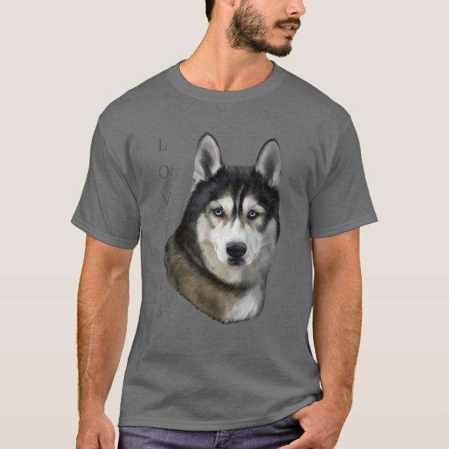siberian husky Hund Pappa, Mamma Tee Husky Apparel (Framsida)