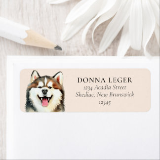 Siberian husky Hund Personlig Adress Returadress Etikett