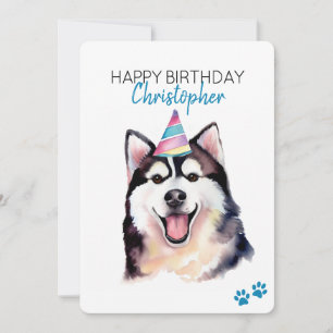 Siberian husky Hund Personlig Grattis på födelseda Kort