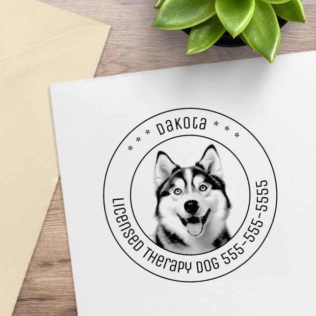 Siberian husky Hund Pet-fotorundan Stämpel (Skapare uppladdad)