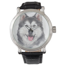 Siberian husky Hund Pet Watercolor Armbandsur