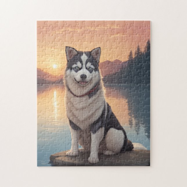 Siberian Husky Hund   Pussel (Vertikal)