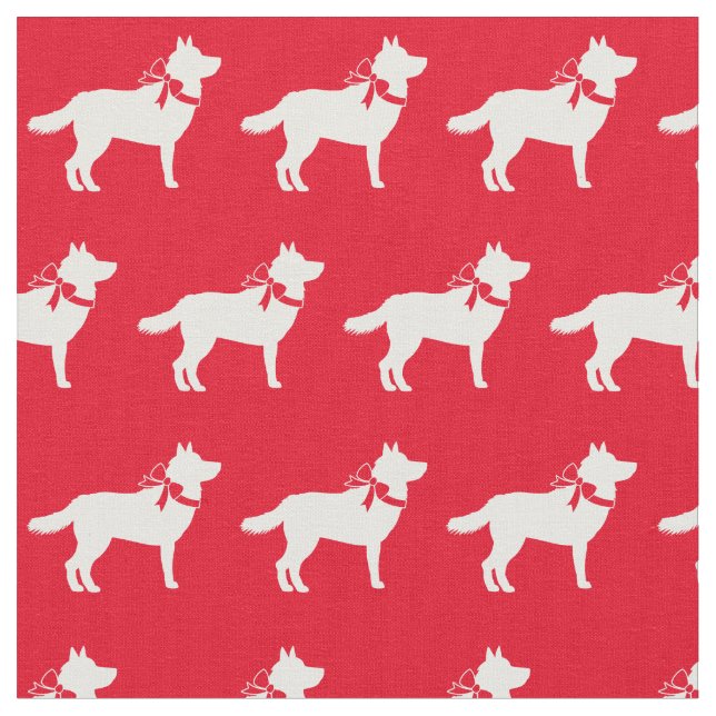 Siberian husky Hund Silhouette Pet Red Tyg (Närbild)