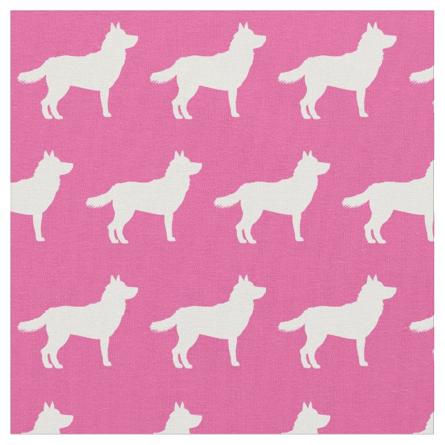 Siberian husky Hund Silhouette Pet Rosa Tyg (Närbild)