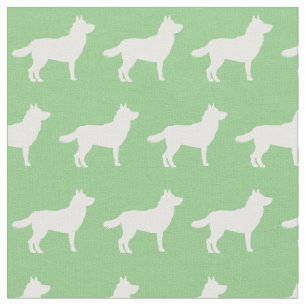 Siberian husky Hund Silhouette Pet Sage Grönt Tyg
