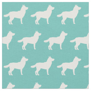 Siberian husky Hund Silhouette Pet Teal Tyg