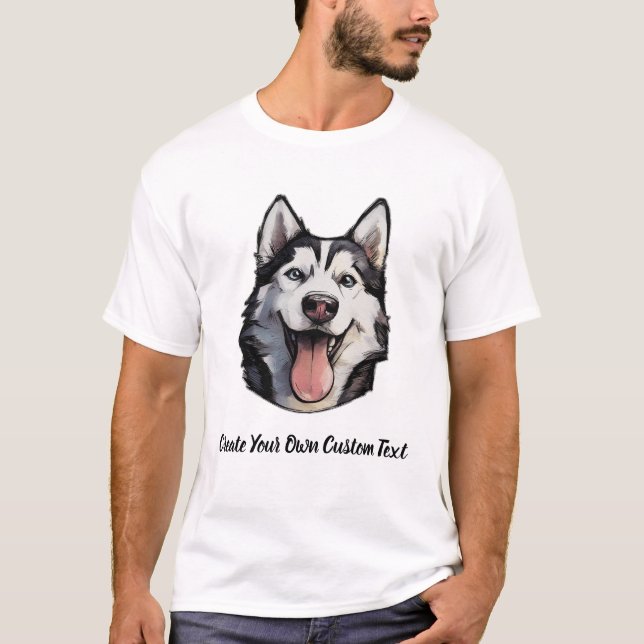 Siberian Husky Hund Skapa din egen anpassade text  T Shirt (Framsida)
