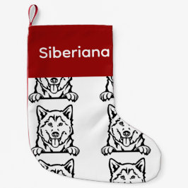 Siberian husky hund sockar Anpassad hund Socks - P Liten Julstrumpa