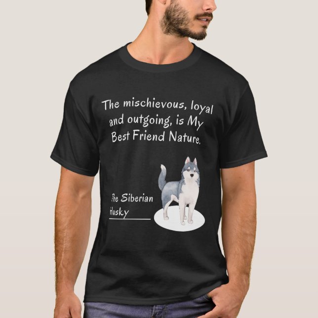 Siberian husky Hund T Shirt (Framsida)