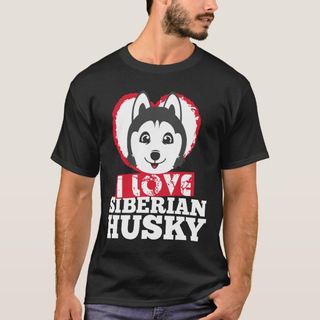 Siberian husky Hund T Shirt (Framsida)