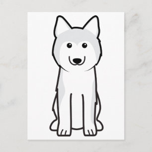 Siberian husky Hund Tecknad Vykort