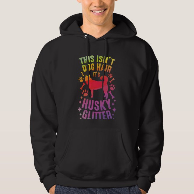 Siberian husky Hund Varg Funny huskies Hund Hair Hoodie (Framsida)