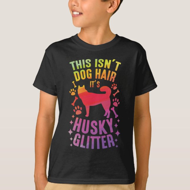 Siberian husky Hund Varg Funny huskies Hund Hair T Shirt (Framsida)