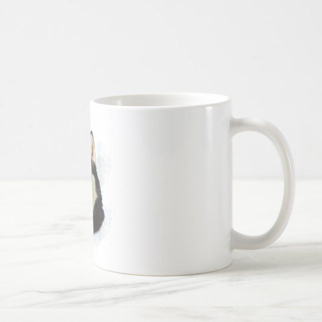 Siberian Husky Hund Vattenfärg Konst Målning Kaffemugg (Höger)