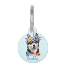 Siberian husky Hund Vattenfärgsblomma Blund Pet-ta