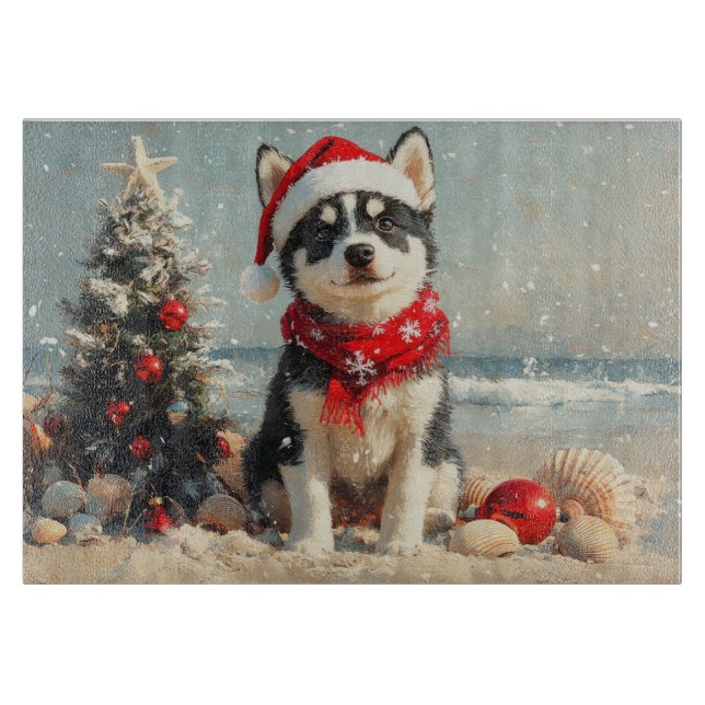 Siberian husky Hund - Vintage Beach (Framsidan)