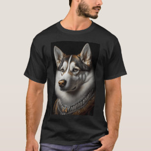 Siberian Husky Hund Vintage Porträtt 46 T Shirt