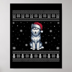 Siberian Husky Hundälskare Män Kvinnor Tomte Fula  Poster
