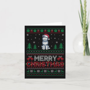 Siberian husky Hundälskarna Santa Hat Julgran Kort