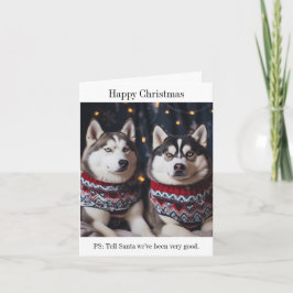 Siberian husky Hundar julkort Kort