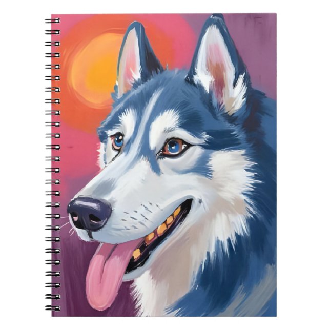 Siberian Husky | Hundporträttmålning Anteckningsbok (Framsidan)