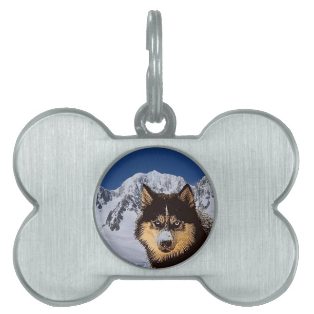 Siberian Husky Husdjurs-ID-märket ID-bricka Husdjur (Framsidan)